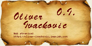 Oliver Ivačković vizit kartica